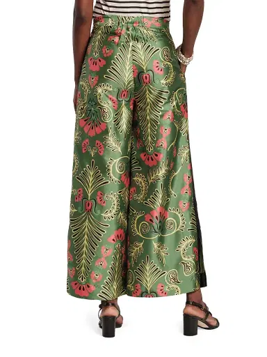 Frances Valentine Women's Canopy Palazzo Pants - Green Pink Multi - Size 12 | Thumbnail 3 Frances Valentine Women's Canopy Palazzo Pants - Green Pink Multi - Size 12 | Thumbnail 3