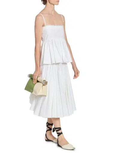 Jacquemus Women's La Pochette Rond Carre Colorblocked Leather Clutch - Green Dusty | Thumbnail 2