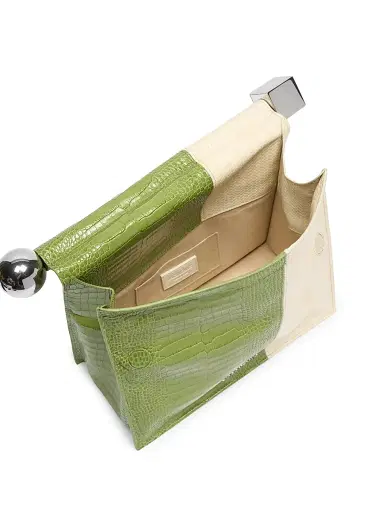 Jacquemus Women's La Pochette Rond Carre Colorblocked Leather Clutch - Green Dusty | Thumbnail 3