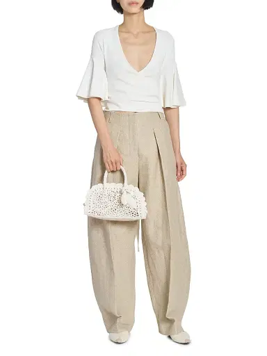 Jacquemus Women's Le Petit Turismo Floral Crochet Top Handle Bag - White | Thumbnail 2 Jacquemus Women's Le Petit Turismo Floral Crochet Top Handle Bag - White | Thumbnail 2