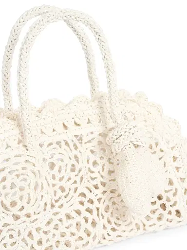 Jacquemus Women's Le Petit Turismo Floral Crochet Top Handle Bag - White | Thumbnail 5 Jacquemus Women's Le Petit Turismo Floral Crochet Top Handle Bag - White | Thumbnail 5
