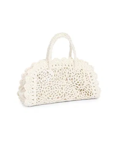 Jacquemus Women's Le Petit Turismo Floral Crochet Top Handle Bag - White | Thumbnail 6 Jacquemus Women's Le Petit Turismo Floral Crochet Top Handle Bag - White | Thumbnail 6