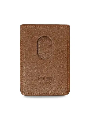 Burberry Men's MagSafe Pop Check Leather Phone Card Case - Finch Brown Hazel | Thumbnail 2