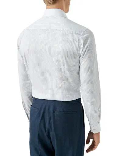 Eton Men's Elevated Striped Cotton Contemporary-Fit Shirt - Blue - Size 18 | Thumbnail 4 Eton Men's Elevated Striped Cotton Contemporary-Fit Shirt - Blue - Size 18 | Thumbnail 4