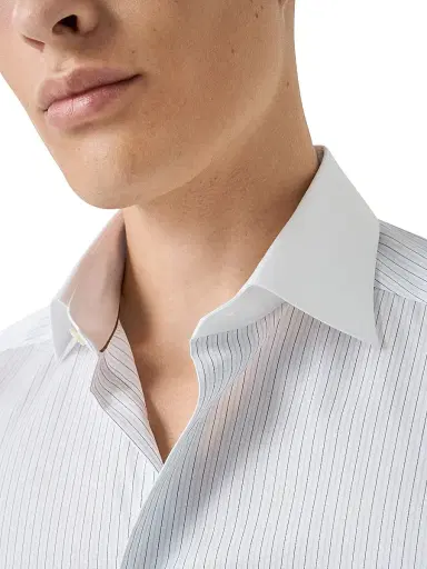 Eton Men's Elevated Striped Cotton Contemporary-Fit Shirt - Blue - Size 18 | Thumbnail 5 Eton Men's Elevated Striped Cotton Contemporary-Fit Shirt - Blue - Size 18 | Thumbnail 5