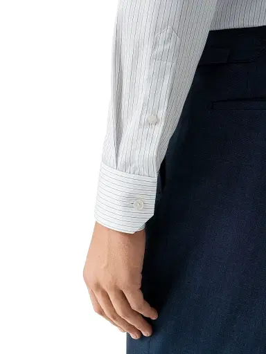 Eton Men's Elevated Striped Cotton Contemporary-Fit Shirt - Blue - Size 18 | Thumbnail 6 Eton Men's Elevated Striped Cotton Contemporary-Fit Shirt - Blue - Size 18 | Thumbnail 6