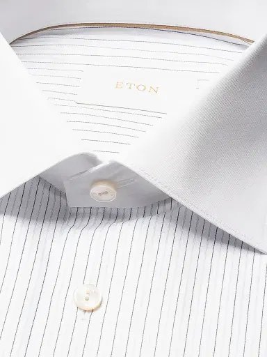 Eton Men's Elevated Striped Cotton Contemporary-Fit Shirt - Blue - Size 18 | Thumbnail 7 Eton Men's Elevated Striped Cotton Contemporary-Fit Shirt - Blue - Size 18 | Thumbnail 7