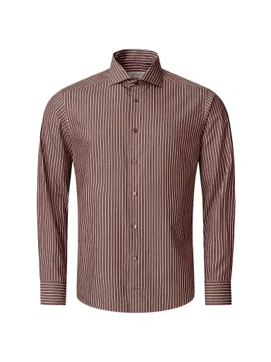 Eton Men's Contemporary-Fit Striped Cotton-Silk Shirt | Thumbnail 2 Eton Men's Contemporary-Fit Striped Cotton-Silk Shirt | Thumbnail 2