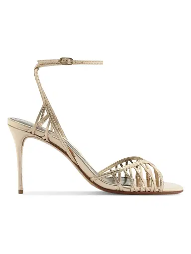 Alexandre Birman Women's Solene 85MM Leather Sandals - Golden - Size 11 | Thumbnail 1 Alexandre Birman Women's Solene 85MM Leather Sandals - Golden - Size 11 | Thumbnail 1