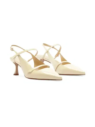 Alexandre Birman Women's Tita 60MM Patent Leather Slingback Pumps - Creamy - Size 9 | Thumbnail 9
