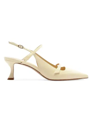 Alexandre Birman Women's Tita 60MM Patent Leather Slingback Pumps - Creamy - Size 9 | Thumbnail 1