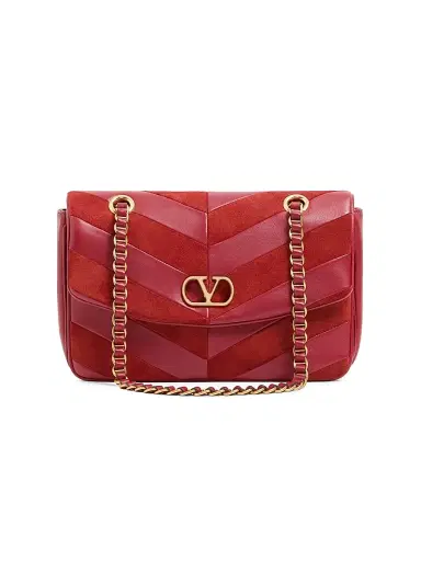 Valentino Garavani Women's Djuna Shoulder Bag in Suede and Nappa | Thumbnail 1 Valentino Garavani Women's Djuna Shoulder Bag in Suede and Nappa | Thumbnail 1
