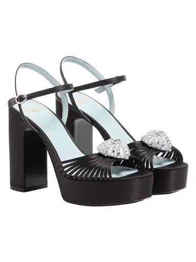 Valentino Garavani Women's Coeur Royal 115MM Platform Sandals in Satin | Thumbnail 2 Valentino Garavani Women's Coeur Royal 115MM Platform Sandals in Satin | Thumbnail 2