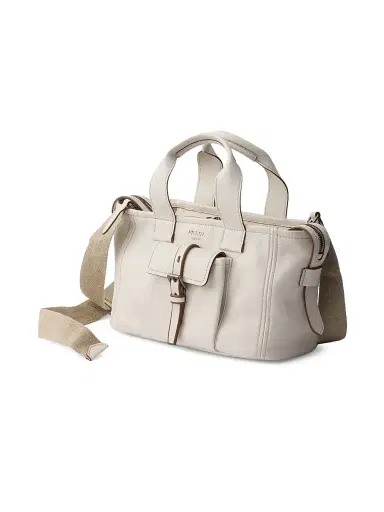 Prada Women's Route Medium Leather Tote Bag - Beige Khaki | Thumbnail 4