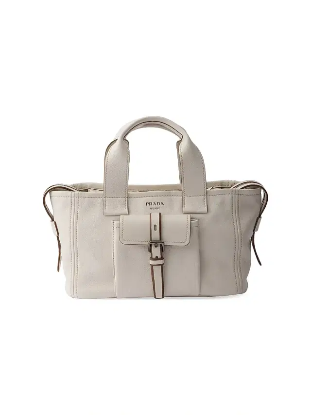 Prada Women's Route  Leather Tote Bag - Beige Khaki