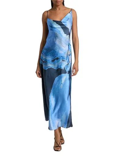 Significant Other Women's Alis Printed Maxi Slipdress - Petrol Bloom - Size 12 | Thumbnail 2 Significant Other Women's Alis Printed Maxi Slipdress - Petrol Bloom - Size 12 | Thumbnail 2