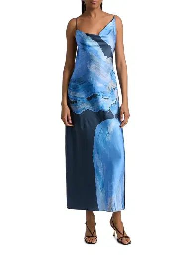 Significant Other Women's Alis Printed Maxi Slipdress - Petrol Bloom - Size 12 | Thumbnail 3 Significant Other Women's Alis Printed Maxi Slipdress - Petrol Bloom - Size 12 | Thumbnail 3