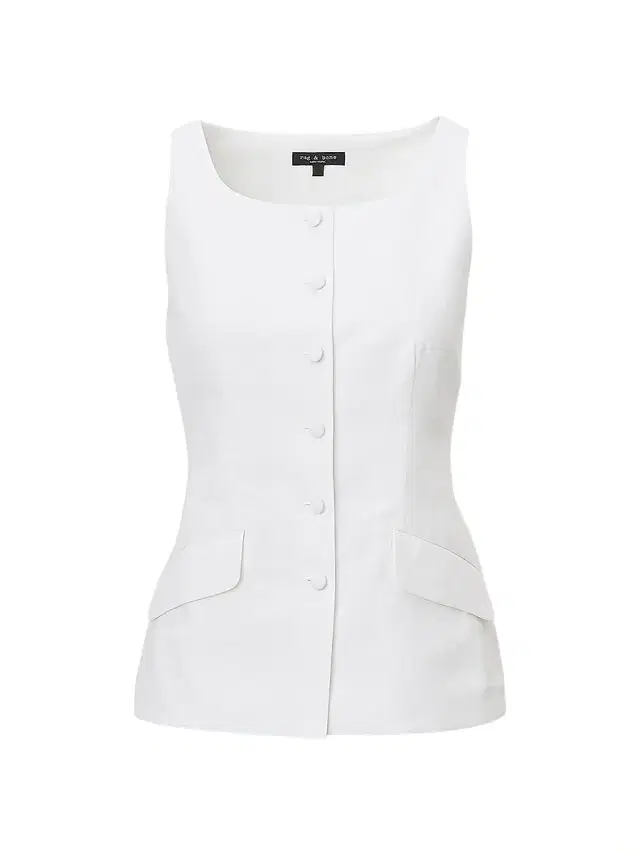 rag & bone Women's Lola Linen-Blend Boatneck Vest - White