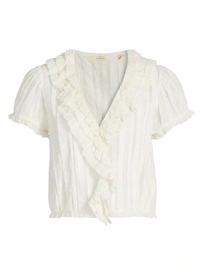 Women's Bernadette Lace Ruffle Top - Salt
