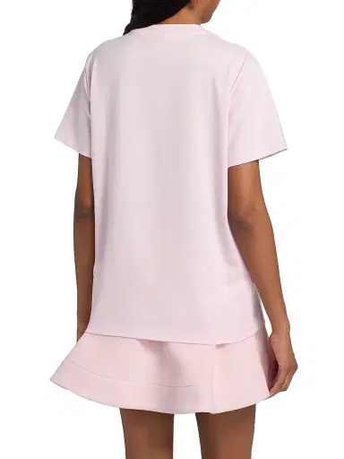 Ganni Women's Embellished Printed Cotton Jersey T-Shirt - Chalk Pink - Size XS | Thumbnail 5