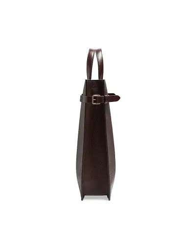Valentino Garavani Men's Antibes Medium Shopping Bag in Grained Leather - Dark Brown | Thumbnail 4 Valentino Garavani Men's Antibes Medium Shopping Bag in Grained Leather - Dark Brown | Thumbnail 4