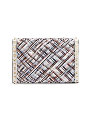 Valentino Garavani Women's Rockstud Small Crossbody Bag in Woven Fabric | Thumbnail 5 Valentino Garavani Women's Rockstud Small Crossbody Bag in Woven Fabric | Thumbnail 5