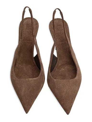 Brunello Cucinelli Women's 100MM Suede Slingback Pumps | Thumbnail 4 Brunello Cucinelli Women's 100MM Suede Slingback Pumps | Thumbnail 4