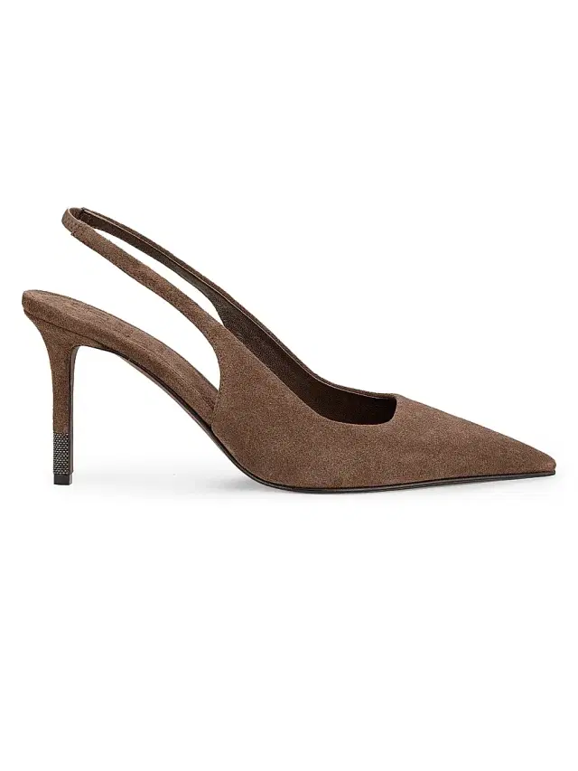 Women's 100MM Suede Slingback Pumps - Honey
