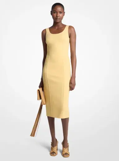 Michael Kors Collection Double Faced Stretch Wool Sheath Dress in Yellow | Thumbnail 2 Michael Kors Collection Double Faced Stretch Wool Sheath Dress in Yellow | Thumbnail 2