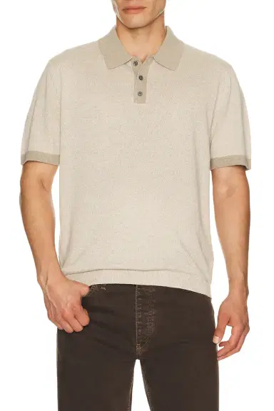 Theory Silk Linen Short Sleeve Polo | Thumbnail 1
