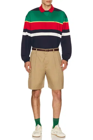 Versace Heavy Striped Cotton Jersey Logo Embroidery | Thumbnail 3