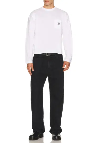 Versace Logo Embroidery Long Sleeve T-Shirt | Thumbnail 3 Versace Logo Embroidery Long Sleeve T-Shirt | Thumbnail 3