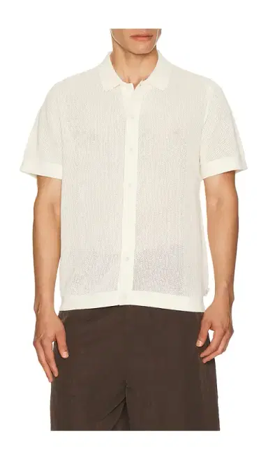 Onia Crochet Knit Button Up Shirt | Thumbnail 5