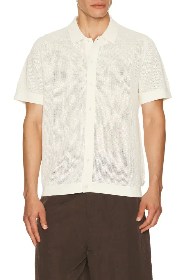 onia Crochet Knit Button Up Shirt
