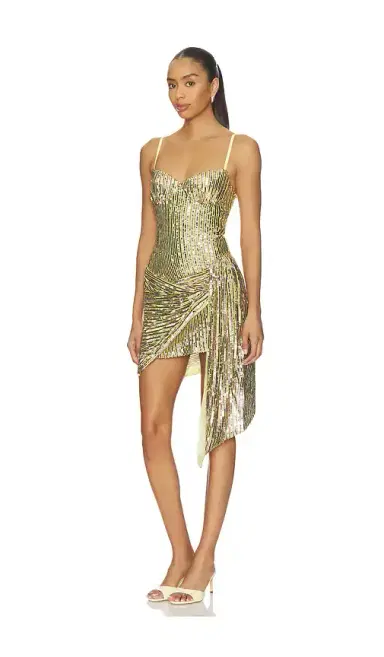 AREA Wrapped Sequin Mini Dress | Thumbnail 2 AREA Wrapped Sequin Mini Dress | Thumbnail 2