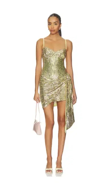 AREA Wrapped Sequin Mini Dress | Thumbnail 1 AREA Wrapped Sequin Mini Dress | Thumbnail 1