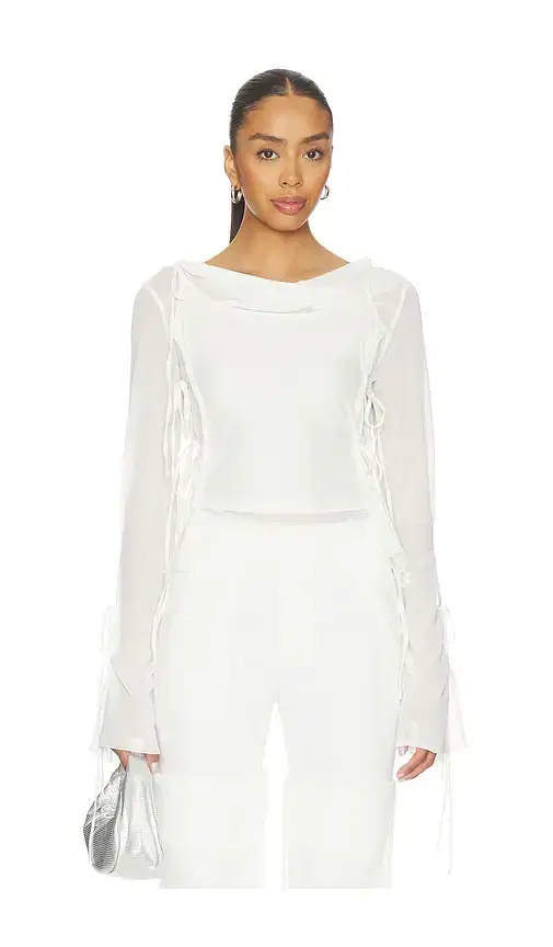 MARRKNULL Patchwork Chiffon Top