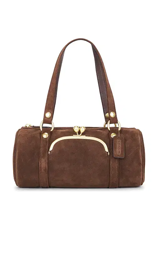 Coach Originals Suede Kisslock Barrel Bag