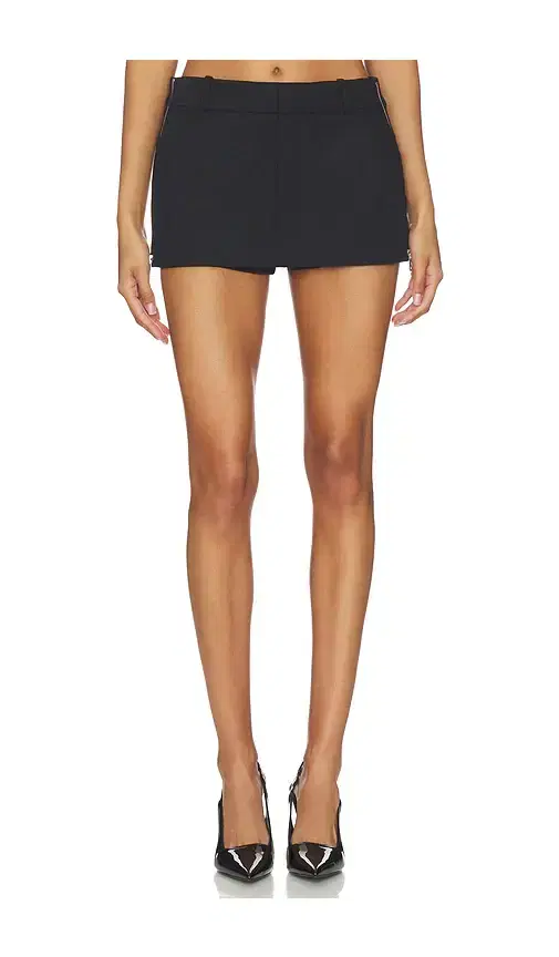 Mid Rise Mini Skort With Side Slit Zippers