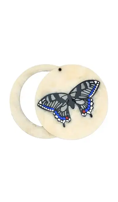 Solar Eclipse Hand-painted Swallowtail Compact Mirror | Thumbnail 1 Solar Eclipse Hand-painted Swallowtail Compact Mirror | Thumbnail 1