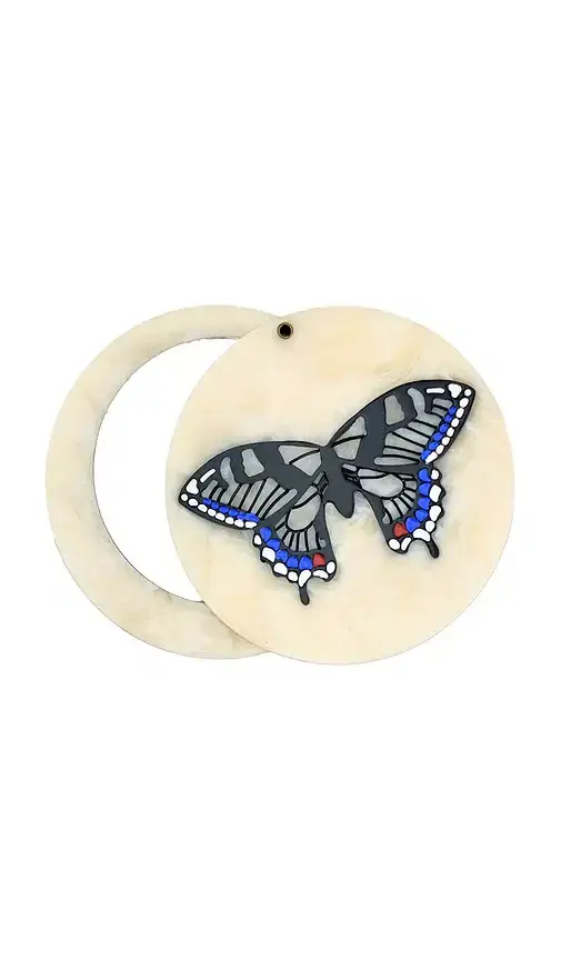 Solar Eclipse Hand-painted Swallowtail Compact Mirror