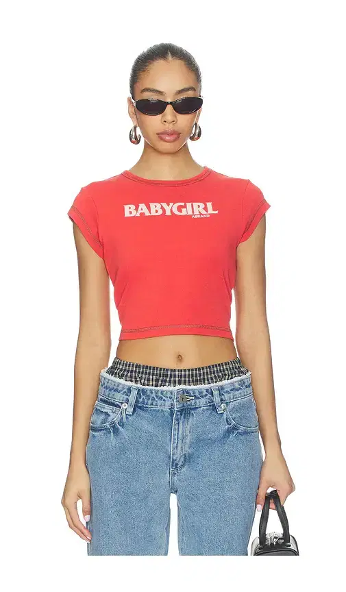 Abrand Babygirl Rib Cropped Tee