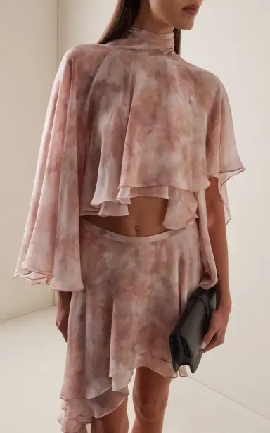 ARAKII Exclusive Flowy Ruffled Silk Cape | Thumbnail 2 ARAKII Exclusive Flowy Ruffled Silk Cape | Thumbnail 2