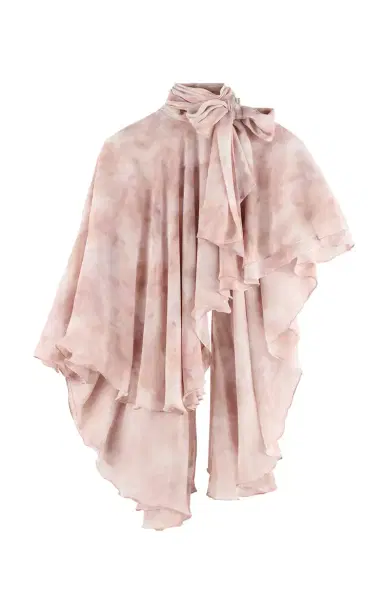 ARAKII Exclusive Flowy Ruffled Silk Cape | Thumbnail 1 ARAKII Exclusive Flowy Ruffled Silk Cape | Thumbnail 1