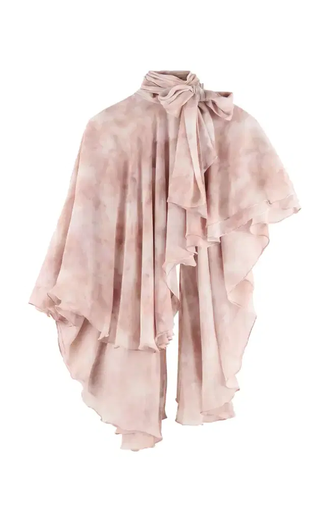 ARAKII Exclusive Flowy Ruffled Silk Cape
