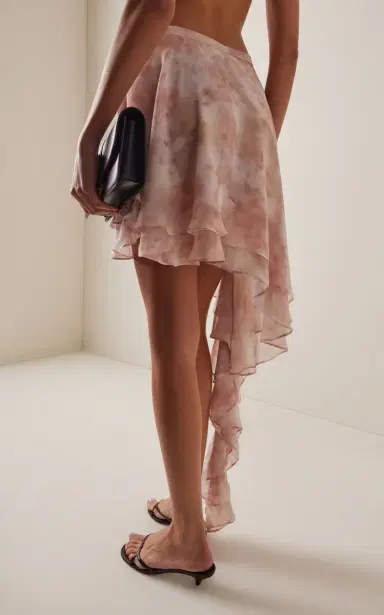 ARAKII Exclusive Asymmetric Ruffled Silk Mini Skirt | Thumbnail 4