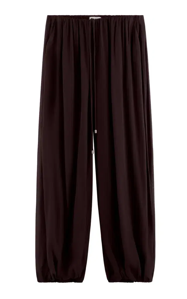 ARAKII Exclusive Ruched Crepe Wide-Leg Pants