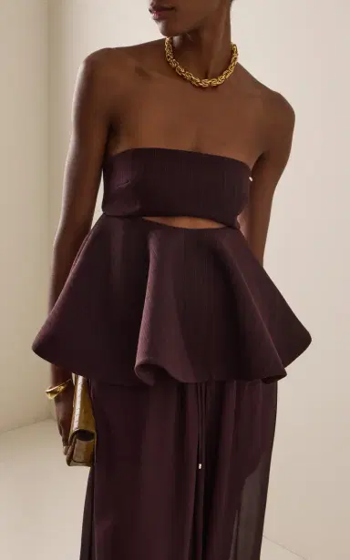 ARAKII Exclusive Peplum Bandeau Crepe Top | Thumbnail 2 ARAKII Exclusive Peplum Bandeau Crepe Top | Thumbnail 2