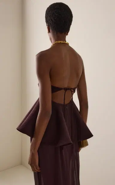 ARAKII Exclusive Peplum Bandeau Crepe Top | Thumbnail 4 ARAKII Exclusive Peplum Bandeau Crepe Top | Thumbnail 4