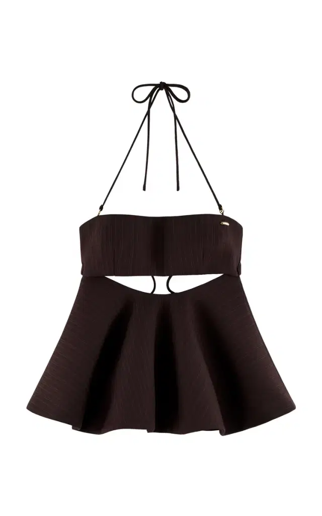 Exclusive Peplum Bandeau Crepe Top